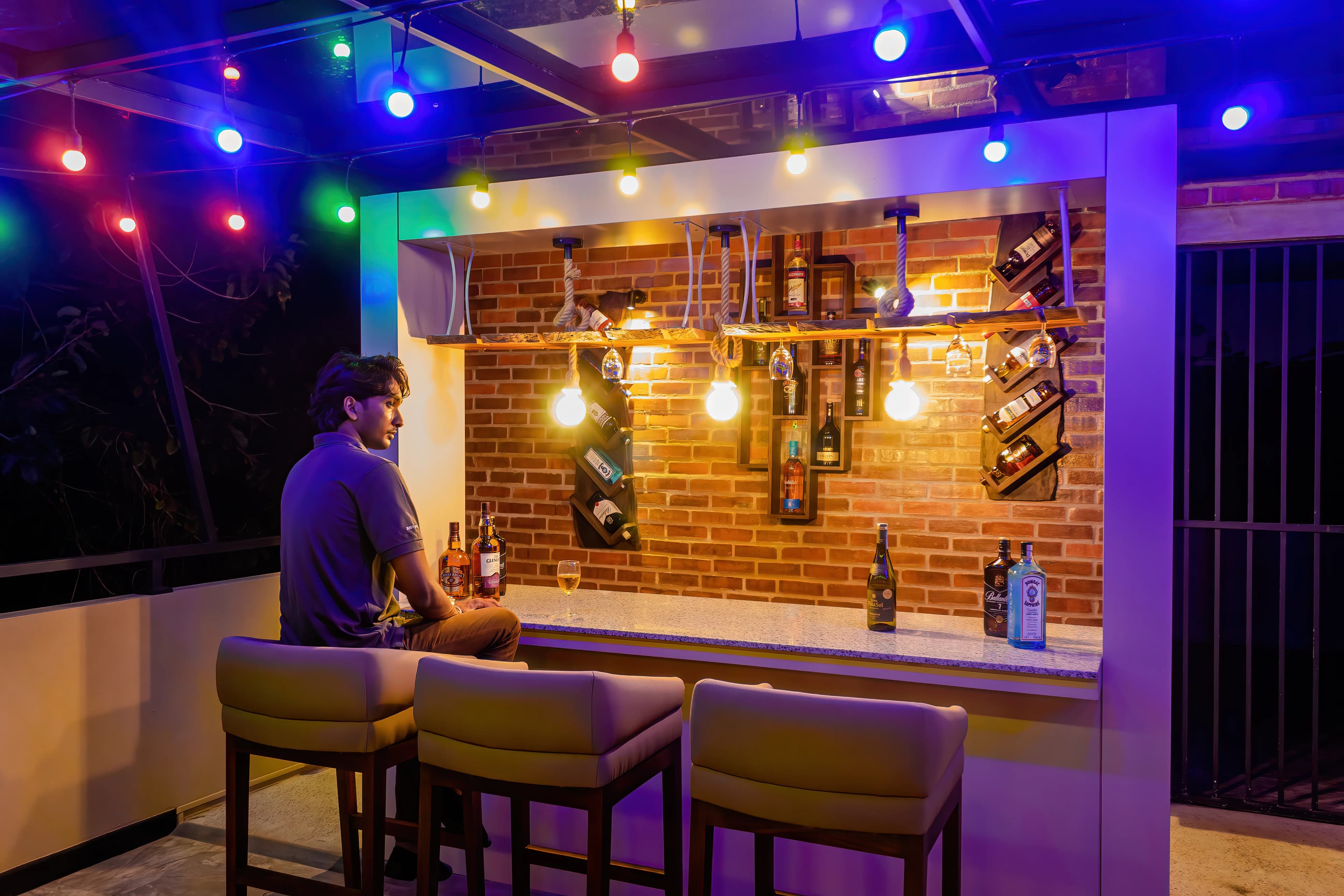 Rooftop Evening Bar Corner